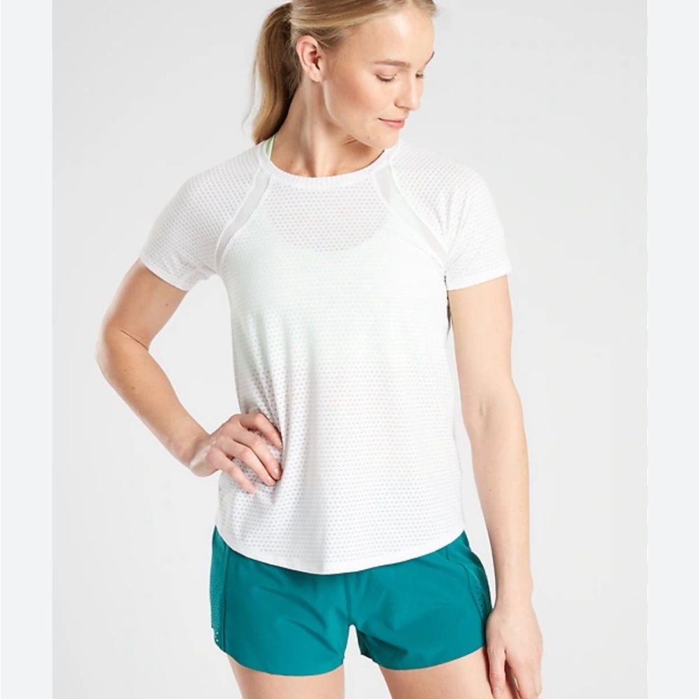 Athleta Chi Dot Mesh Train Shirt